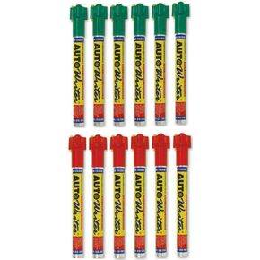 U.S. Chemical & Plastics AUTOWRITER Auto Writer PENS Green and Red - 12 Pens (6-Green/6-Red)