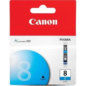 Canon CLI-8 Genuine Cyan Ink Tank, Compatible with iP4300, iP3500, iP3300, MP970, MP960, MP950, MP800R, MP830, MR810, MP800, MP500, MX850, MX700, MP610, MP600, MP530, MP520, and MP510 Printers