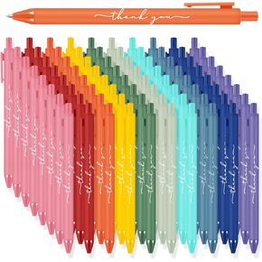 100 Pcs Thank You Pens Bulk Employee Appreciation Ballpoint Pens Multicolor Thank You Gift for Men Women Holiday Appreciation Gifts for Teacher Coworker Nurse Team Office Party Favors