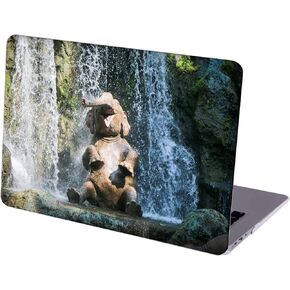 Compatible with MacBook Pro 13 inch, Hard Protective Shell with Keyboard Cover ( M1 A2338 A2289 A2251 A2159 A1989 A1706 A1708, 2016-2020 Release) - Elephant Taking Bath in Waterfalls