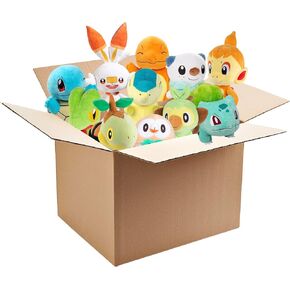 Pokemon 8" Starter Plush Assorted Mystery Blind Box 3-Pack - Fire, Grass, Water - Receive 3 Randomly Selected Characters - Surprise Stuffed Animal Toy Figures - Easter Gift for Kids, Boys, Girls - 2+