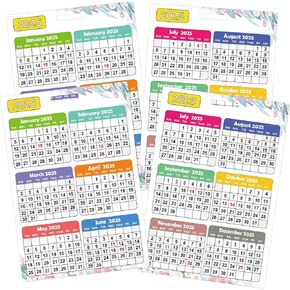 10 Pack Monthly Calendar Badge Card 3.3x2.2 inch 2025 Mini Schedule Calendar Card for Notebook Daily Journal Supplies