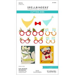Spellbinders Cats and Pugs Accessories Etched Dies, Metal