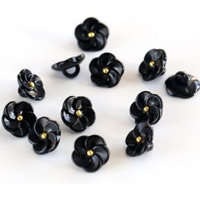 80PCS Flower Shape Buttonss 15/32 inch (11.5mm) Translucent Pink Resin Button for Sewing Blouse Shirt DIY Scrapbooking