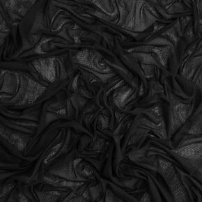 Zelouf Fabrics Black Nylon Mesh Fabric by The Yard – Stretchy, Soft Power Mesh See-Through Fabric for Costumes, Lining, DIY, Crafts, Dancewear - 1 Yard