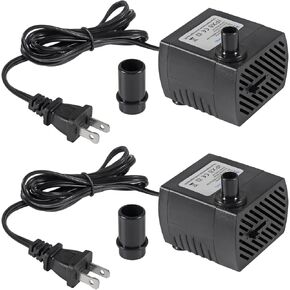 DIANN 2pcs Mini Submersible Pump Small Fountain Pump 5W 350L/H for Aquariums Fish Tank Tabletop Fountain Pet Fountain Indoor or Outdoor Pond Fountain