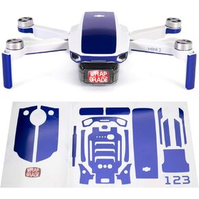 Wrapgrade Skin Sticker Set Compatible with DJI Mini 2 | Accent Color (Super RED)