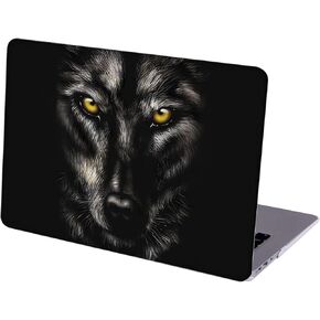 Case Compatible with MacBook Air 13 inch Retina Display with Touch ID, Hard Protective Shell with Keyboard Cover (M1 A2337 A2179 A1932, 2018 2019 2020 Release) - Night Wolf-1