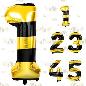 40 Inch Bee Giant Balloon Honey Yellow Balloon Bee Theme Decorations for Baby Shower Birthday Party(Number 1)