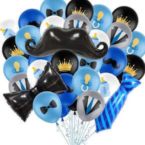 Baby Boy Balloons Party Decorations Supplies, Blue and Black Balloons Set for Boys Birthday Baby Shower Party Decorations