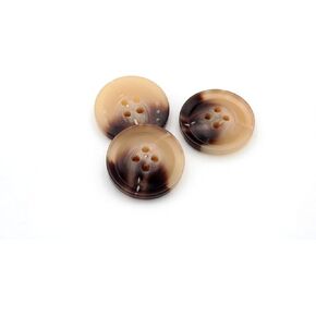20PCS Resin Round Buttons Craft Sewing Snaps 4 Holes Handmade DIY Accessories (Brown, 13mm)