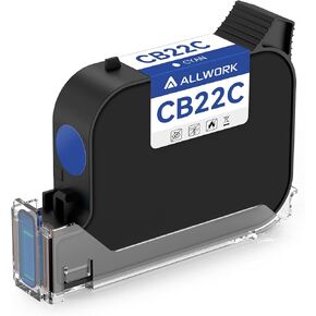 CB22BT Fast Dry Ink Cartridge W127 W127-S Handheld Printers for Crisp Printing on Glass Cardboard Aluminum Plastic and More (Black-Quick Drying Affordable Choice)