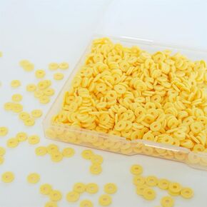 2000pcs Clay Beads for Bracelet Making, 6mm Polymer Clay Beads Kit Heishi Beads for Jewelry Making Crafts DIY (White)