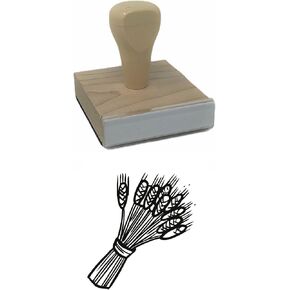 Infusion Bunch of Wheat Rubber Stamp, 2 X 2'' Wood Stamp