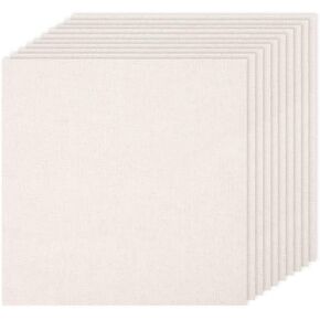 10 PCS Embroidery Fabric, Pre-Cut Beige Linen Needlework Embroidery Cloth Fabric, Embroidery Cloth Squares for Embroidery Garment Craft (11.8 × 11.8 Inch)