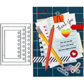 Notebook Frame Metal Die Cuts Cutting Dies Paper Cards Cutting Dies Cut Stencils for DIY Embossing Card Making Book Tags Decorative Paper Dies Scrapbooking