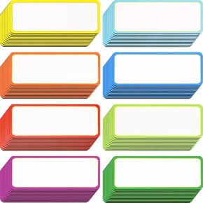 Leinuosen Magnetic Dry Erase Labels 3.2 x 1.2 Name Plate Tags Flexible Reusable Magnetic Label Stickers for Classroom Office Home Whiteboards Refrigerator Locker Shelf Crafts(80 Pieces)
