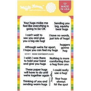 Waffle Flower Inside Sentiments Hugs Stamp Set
