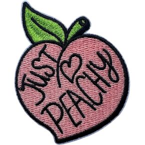 Just Peachy Patch, Size 3" Sew On Patches, Funny Sarcastic Embroidery Fabric Patches for Clothes Jeans Backpacks Hat, Applique Patches, Embroidery Iron On Patches, Cute Pink Gift for Girls