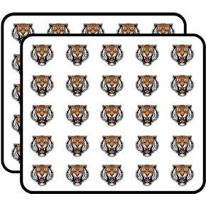 Angry Tiger Face Mascot Animal Art Decor Sticker for Scrapbooking, Calendars, Arts, Kids DIY Crafts, Album, Bullet Journals 50 Pack