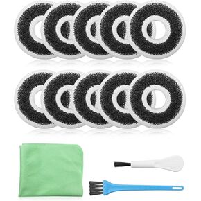 Foam and Carbon Rings Filter Fit for Biorb Aquarium, Aquarium Sponge Foam Filter Pad and Carbon Ring, 10 Aquarium Carbon Filters 10 Aquarium Foam Filters 2 Cleaning Brushes 1 Cleaning Cloth