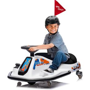 24V Electric Drifting Go Kart for Kids with High/Low Speed, 360 Degrees Rotating Ride On Drift Car, Flashing Lights, Flag, Music, Ride On Drift Car Toys Vehicles for Kids Ages 3+, Black