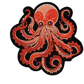 3.5" Octopus Patch - Embroidered Sea Creatures Applique Iron On Sew On Patches for Holes, Clothing, Jeans, Hat, Backpacks, Clothes