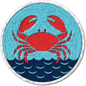 Crab Patch for Clothes – Embroidered Iron on Patch for Backpack Jacket - Fabric Patches for Clothes Souvenirs & Gifts for Animal Lovers ID45095
