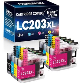 EASYPRINT (2X Set Combo, 2xBCMY) Compatible LC203XL LC201XL Ink Cartridge LC203 LC201 Used for MFC-J4320DW, MFC-J4420DW, MFC-J460DW, MFC-J480DW, MFC-J680DW, MFC-J880DW, MFC-J885DW, (Total 8-Pack)
