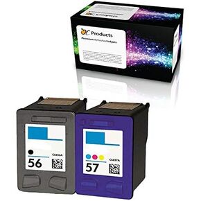Refilled Ink Cartridge Replacement 2 Pack for HP 56/57 - PSC 1315/2410/1110/2175 - Officejet 6110/Deskjet 450/Photosmart 7150/7260 Printers (1 Black 1 Color)