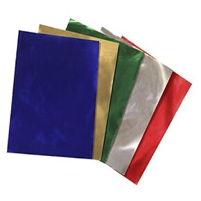 Hygloss Products 16125 Metallic Foil Paper, 20" x 26" Size, 12 Sheets, Assorted Color, 1.5" Height, 1.5" Width, 20" Length (Pack of 12)