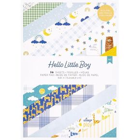 American Crafts Single-Sided Paper Pad 6"x 8" 36/Pkg - Hello Little Boy*