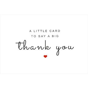 RXBC2011 Big Thank you card Customer Appreciation cards Minimalist design Heart Postcard Size 4x6 Inch Pack of 50 White