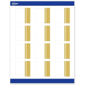 Avery Printable Square Cards, Gold Multi-Lined Border, 2" x 2", Matte White Square Cards, Laser/Inkjet, 120ct, Great for Business Promotion
