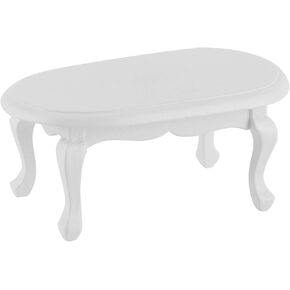 Miniature Dollhouse Furniture Table Wooden, Mini Wooden Coffee Table Simulated Furniture Model for 1:12 Doll House Accessories White Miniature Table 3.5 x 2.0 x 1.5in