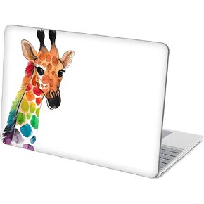 Compatible with Microsoft Surface Laptop Go 2/1 12.4 inch Hard Protective Shell Cace and Keyboard Cover (Models:2013&1943, 2022 2020 Release) - Watercolor Giraffe
