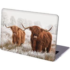 Compatible with MacBook Air 13.6-inch Hard Protective Shell Cace with Keyboard Cover (A2681, M2 chip, 2022 Release) - Highland Cow - MC8084