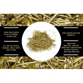 1-lb Unique Naval Brass Shavings Filings Turnings Chips Science Orgone Art