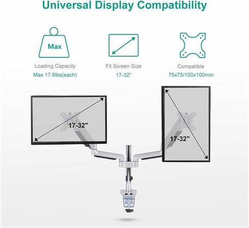 Computer Monitor Desktop Stand air Pressure Lifting Base Rotating Telescopic Computer Display Universal Stand(Black) in Saudi Arabia