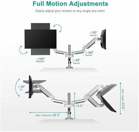 Computer Monitor Desktop Stand air Pressure Lifting Base Rotating Telescopic Computer Display Universal Stand(Black) in Saudi Arabia