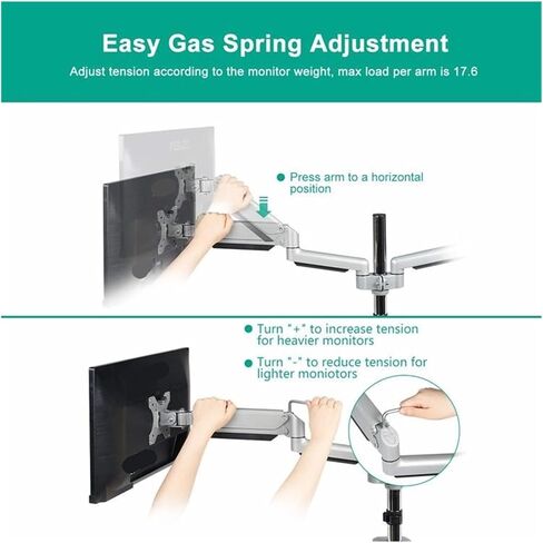 Computer Monitor Desktop Stand air Pressure Lifting Base Rotating Telescopic Computer Display Universal Stand(Black) in Saudi Arabia