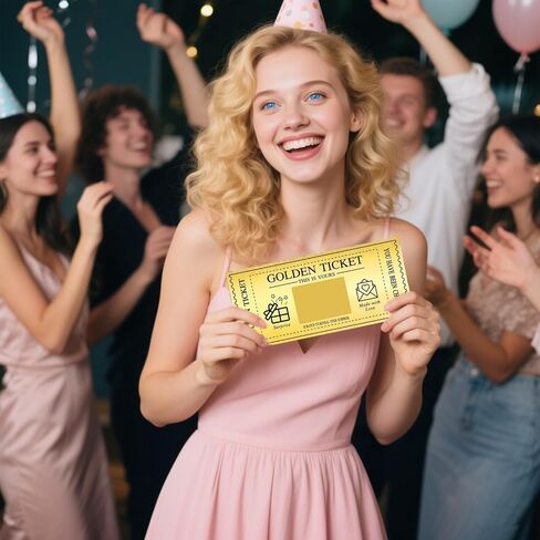 6 مجموعات تذكرة ذهبية مع مظاريف ، وكشف هدية Scratch Off Card Surpress ، بطاقة مثالية لبطاقة عيد ميلاد بطاقة حفلات حفلات السينما القسيمة هدية السحب in Saudi Arabia