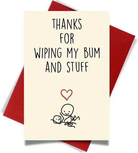 Cheerin Funny Funny Bovy's Card - بطاقات حلوة للآباء من ابنة أو ابن - هدية عيد ميلاد لطيفة لأمي أو أبي - شكرًا لك على أبي أو الجدة أو الجد in Kuwait