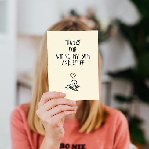Cheerin Funny Funny Bovy's Card - بطاقات حلوة للآباء من ابنة أو ابن - هدية عيد ميلاد لطيفة لأمي أو أبي - شكرًا لك على أبي أو الجدة أو الجد in Kuwait