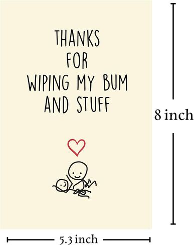 Cheerin Funny Funny Bovy's Card - بطاقات حلوة للآباء من ابنة أو ابن - هدية عيد ميلاد لطيفة لأمي أو أبي - شكرًا لك على أبي أو الجدة أو الجد in Kuwait