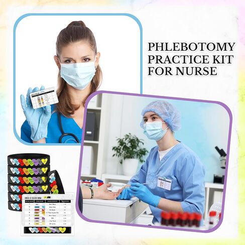 20 مجموعات من فئة phlebotomy ترتيب بطاقات شارة السحب وأساور السيليكون طقم Phlebotomy Practic in Saudi Arabia