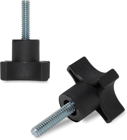 POWERTEC QNB3008-P2 مقابض مسمارية ذات 4 نقاط، 1/4 بوصة - 20 مسمار إبهام ملولب على شكل نجمة مع مسمار 1 بوصة، 10 قطع in Saudi Arabia