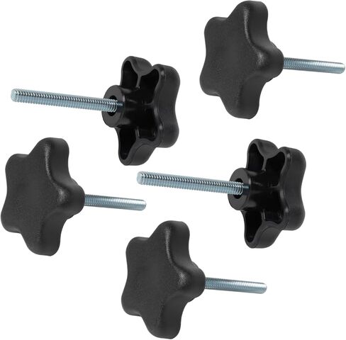 POWERTEC QNB3008-P2 مقابض مسمارية ذات 4 نقاط، 1/4 بوصة - 20 مسمار إبهام ملولب على شكل نجمة مع مسمار 1 بوصة، 10 قطع in Kuwait