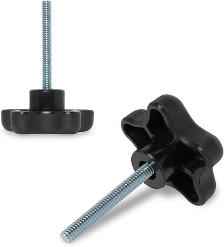 POWERTEC QNB3008-P2 مقابض مسمارية ذات 4 نقاط، 1/4 بوصة - 20 مسمار إبهام ملولب على شكل نجمة مع مسمار 1 بوصة، 10 قطع in Kuwait