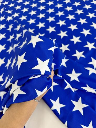 Star Print Premium Nylon Spandex Fabric - Ultra-Soft & Stretchy 4-Way Stretch Fabric by The Yard - Perfect for Activewear and Swimsuit Fabric, and More -1 Yard - 58 Inch Width (Royal Blue) in Saudi Arabia